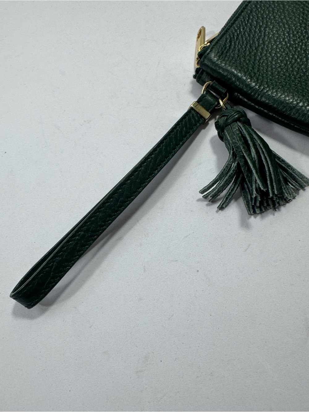 Talbots Leather Wristlet Pouch in Dark Green - Picture 3 of 8